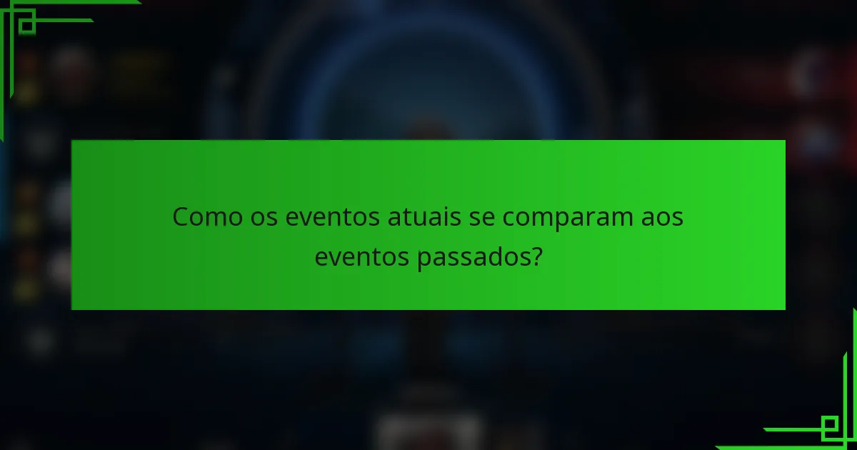 Como os eventos atuais se comparam aos eventos passados?