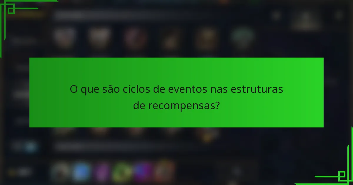 O que são ciclos de eventos nas estruturas de recompensas?
